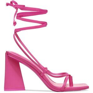 BAR III Auroraap 9.5 Faux Leather Cone Heel Lace Smooth Pink Summer Party Shoes